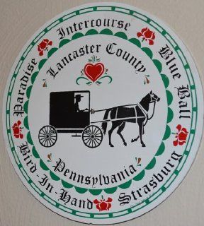 7 1/2 Inch Diameter Pennsylvania Dutch Hex Signs Are Meant to Bring Luck to the Owner. Specific Designs Bring Specific Luck. This Particular Sign Is More of a Souvenir of the Dutch Country but Still Contain Elements of Meaning. The Amish Horse & Buggy 