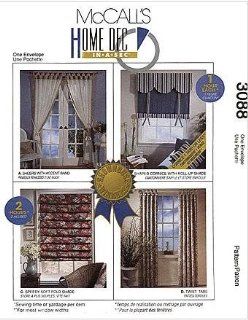 McCalls 3088 Home Decor Pattern   Timesaving Window Treatments (also sold as P231)