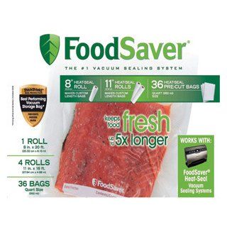 FoodSaver Replacement Rolls Combo Pack (5 Rolls + 30 Bags)   Food Savers