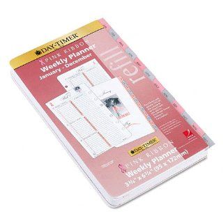 Day Timer Products   Day Timer   Pink Ribbon Two Page per Week Organizer Refill, 3 3/4 x 6 3/4   Sold As 1 Each   Graceful pink ribbon design.   Coordinating monthly tabbed calendar/dividers and page locator.   Day Timer will donate approximately 3% 10% of