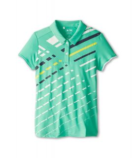 adidas Golf Kids ClimaLite Angular Print S/S Polo Girls Short Sleeve Pullover (Blue)