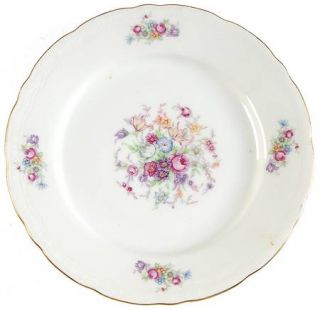Bohemia Ceramic Bouquet (Small Floral,Scroll Edge) Bread & Butter Plate, Fine Ch