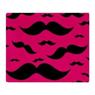  Pink Mustache Throw Blanket