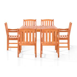 Vifah Chadwick 7 piece Oil Rubbed Outdoor Dining Set Tan Size 7 Piece Sets