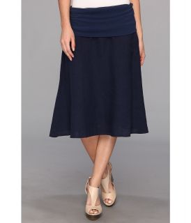Allen Foldover Linen Skirt Womens Skirt (Navy)