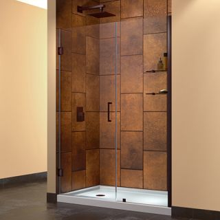 Dreamline SHDR20527210S06 Frameless Shower Door, 52 to 53 Unidoor Hinged, Clear 3/8 Glass Oil Rubbed Bronze