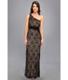 Laundry by Shelli Segal Stretch Lace and Lace and Jersey Gown Womens Dress (Black)