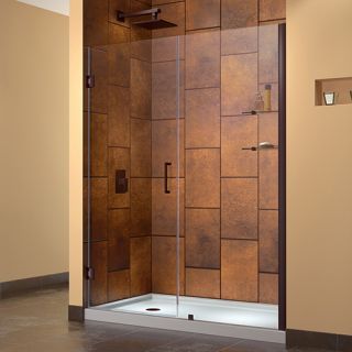 Dreamline SHDR20607210S06 Frameless Shower Door, 60 to 61 Unidoor Hinged, Clear 3/8 Glass Oil Rubbed Bronze