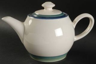 Pfaltzgraff Ocean Breeze  Teapot & Lid, Fine China Dinnerware   Blue, Teal, Gree