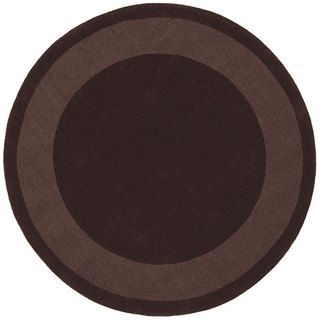 Handmade Chocolate Border Rug (6 Round)