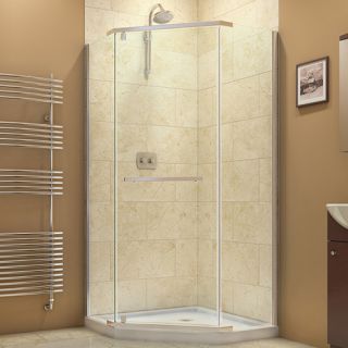 Dreamline SHEN213636004 Shower Enclosure, 36 1/8 by 36 1/8 Prism Frameless Pivot, Clear 3/8 Glass Brushed Nickel