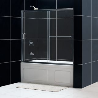 Dreamline SHDR096058001 Bathtub Shower Door, 56 to 60 InfinityZ Frameless Sliding, Clear 1/4 Glass Chrome
