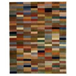 Handmade Rodeo Drive Patchwork Multicolor N.Z. Wool Rug (96 X 136)