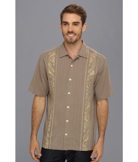 Tommy Bahama Path To Raj Camp Shirt Mens Short Sleeve Button Up (Taupe)