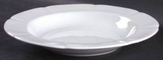 Block China Windsor Bone Rim Soup Bowl, Fine China Dinnerware   All White,Scallo