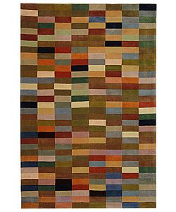 Handmade Rodeo Drive Patchwork Multicolor N.Z. Wool Rug (6 X 9)