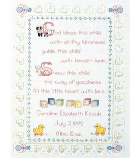 Janlynn Nursery Prayer Birth Announce Cntd X Stitch Kit   Prints
