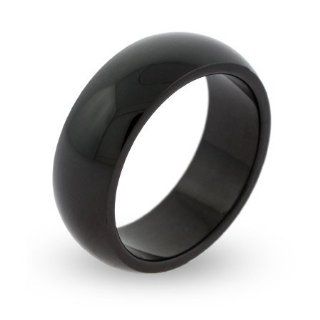 Black Plate 7mm Stainless Steel Band Eve's Addiction Jewelry