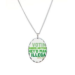 If Voting Changed AnythingNecklace Oval Charm   Standard Multi color Pendant Necklaces Jewelry