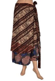 Multi Wear Two Layer Recycled Silk Wrap Around Skirt Clothing