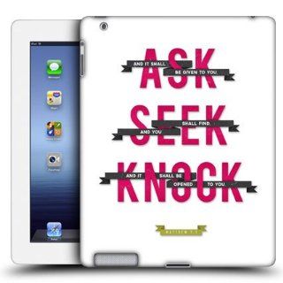 Head Case Designs Ask Seek Knock Christian Typography Hard Back Case Cover for Apple iPad 3 iPad with Retina Display Cell Phones & Accessories