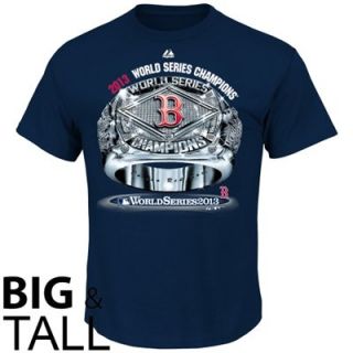Boston Red Sox 2013 MLB World Series Champions Big & Tall Record Holder Ring T Shirt   Navy Blue   FansEdge