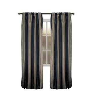 allen + roth Northfield 63 in L Striped Pewter Thermal Rod Pocket Curtain Panel