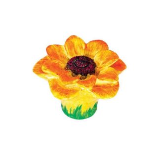 Siro Designs 1 15/16 in Yellow and Orange Sunflower Flowers Novelty Cabinet Knob