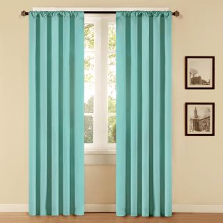 Style Selections Style Selections 84 in L Solid Aqua Thermal Rod Pocket Curtain Panel