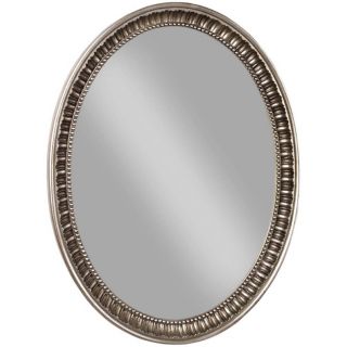 Style Selections 23.5 in x 30.5 in Antique Pewter Oval Framed Wall Mirror