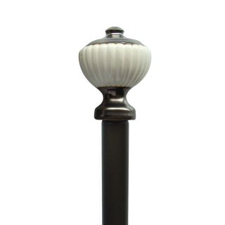 allen + roth 72 in to 144 in Cream Ceramic and Specialty Bronze Metal Single Curtain Rod