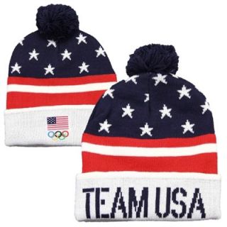 USA Team USA Cuffed Pom Knit   Red/White/Blue