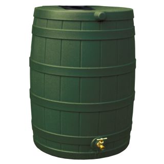 Rain Wizard 40 Gallon Green Plastic Rain Barrel with Spigot