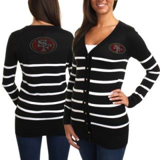 Cuce San Francisco 49ers Ladies The Quarterback Sweater   Black/White