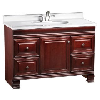 ESTATE by RSI Cambridge 48 in x 21 in Burgundy Traditional Bathroom Vanity