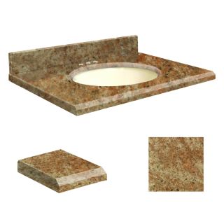 Transolid India Gold Granite Undermount Single Basin Bathroom Vanity Top (Common 49 in x 22 in; Actual 49 in x 22 in)