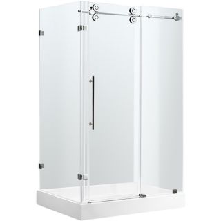 VIGO Frameless Showers 79.875 in H x 48.125 in W x 36.125 in L Stainless Steel Rectangle 3 Piece Corner Shower Kit