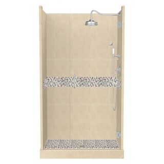 American Bath Factory Java 86 in H x 36 in W x 54 in L Medium with Accent Fiberglass and Plastic Wall Alcove Shower Kit