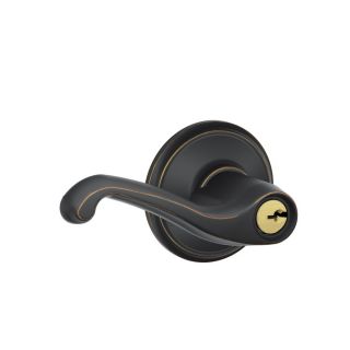 Schlage Flair Aged Bronze Residential Keyed Entry Door Lever