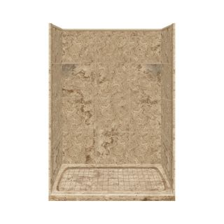 Style Selections 75 in H x 48 in W x 34 in L Sand Mountain Solid Surface Wall 4 Piece Alcove Shower Kit