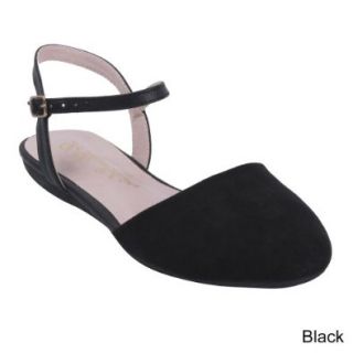 BLOSSOM BEYOND 2 Women's Closed Toe Sandal Flats With Buckle Ankle Strap Shoes