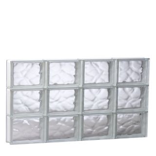 REDI2SET 31.5 in x 17.75 in Wavy Glass Pattern Series Frameless Replacement Glass Block Window