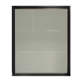 allen + roth 27 in x 33 in Black and Silver Rectangular Framed Wall Mirror