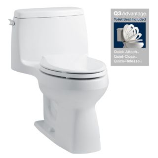 KOHLER Santa Rosa White 1.28 GPF 12 in Rough In WaterSense Elongated 1 Piece Comfort Height Toilet