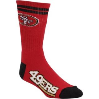 San Francisco 49ers Two Stripe Crew Socks  Scarlet/Black