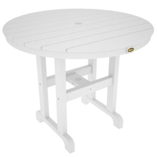 Trex Outdoor Furniture Monterey Bay 35.13 in Classic White Plastic Round Patio Dining Table
