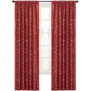 Style Selections 84 in L Red Rod Pocket Curtain Panel