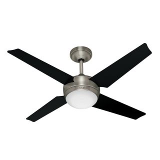 Hunter Sonic 52 in Brushed Nickel Downrod Mount Ceiling Fan with Light Kit and Remote