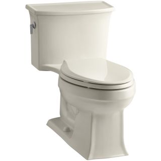 KOHLER Archer Almond 1.28 GPF (4.85 LPF) 12 in Rough In WaterSense Elongated 1 Piece Standard Height Toilet