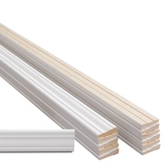 EverTrue 12 Piece 0.6875 in x 2.25 in x 7 ft Interior Primed MDF Casing Moulding Contractor Package (Pattern 356)